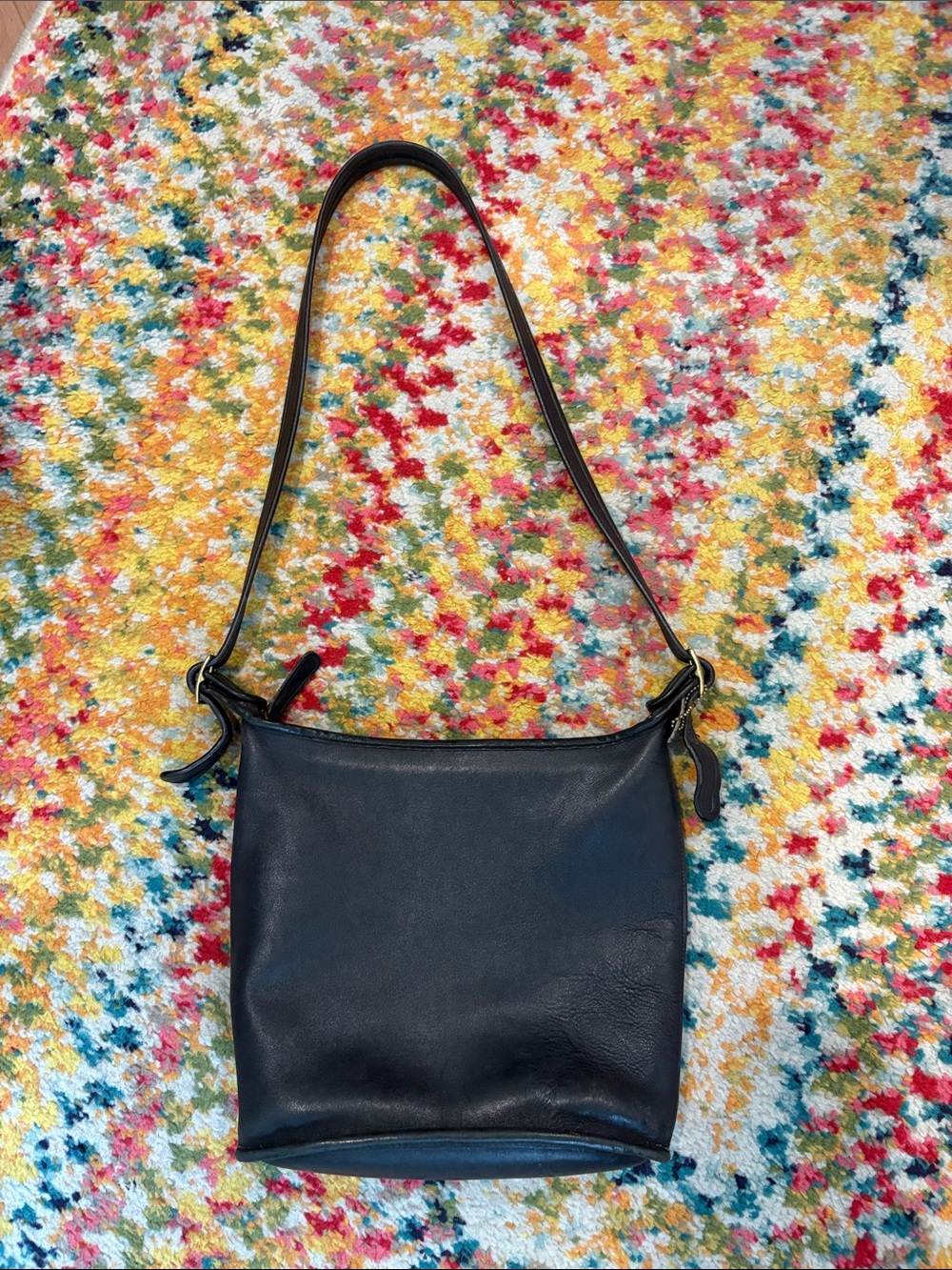 Vintage Coach Black Leather Shoulder Bag - Timeless Everyday Tote